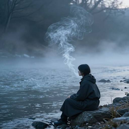 Solitude by Misty River