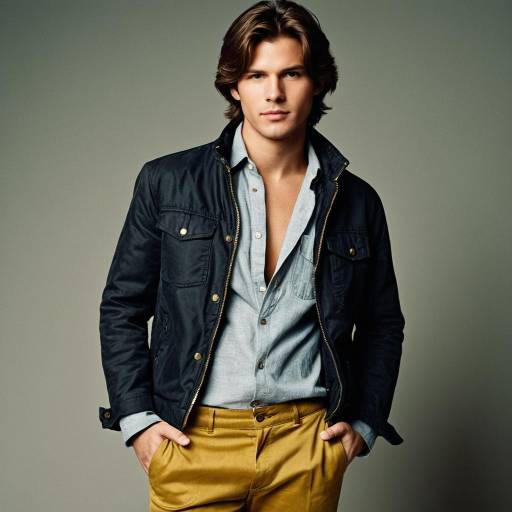 Realistic Portrait of a Man in Gold Trousers