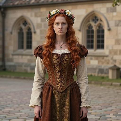 Medieval Fantasy Dress Photo with Redhead