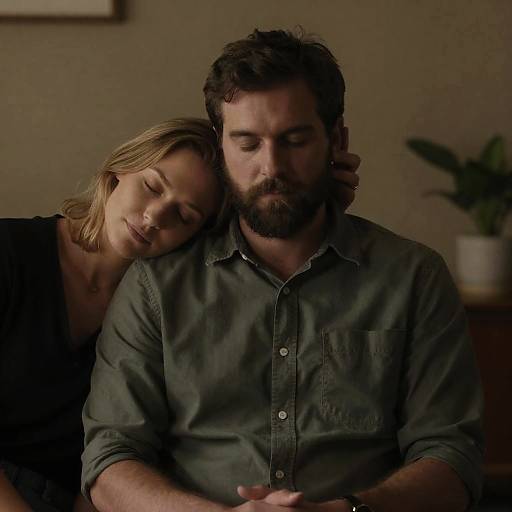 Intimate Moment in a Dim Room