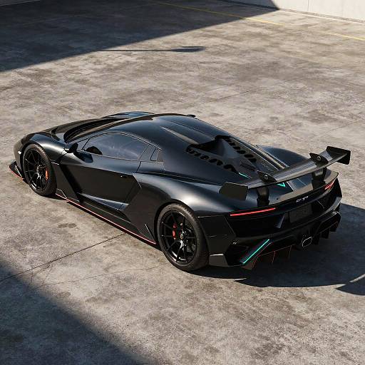 Futuristic Black Sports Car Photography