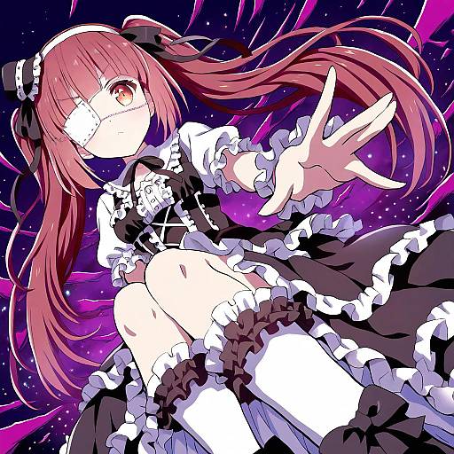 Illustration of Hanazono yurine, jashin-chan dropkick in the style of Givuchoko