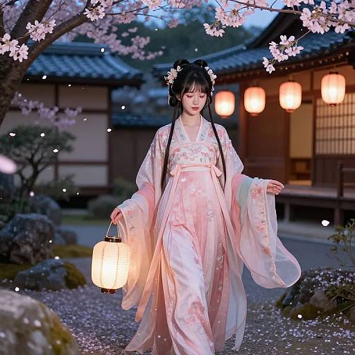 Fengling Strolling in Twilight Garden