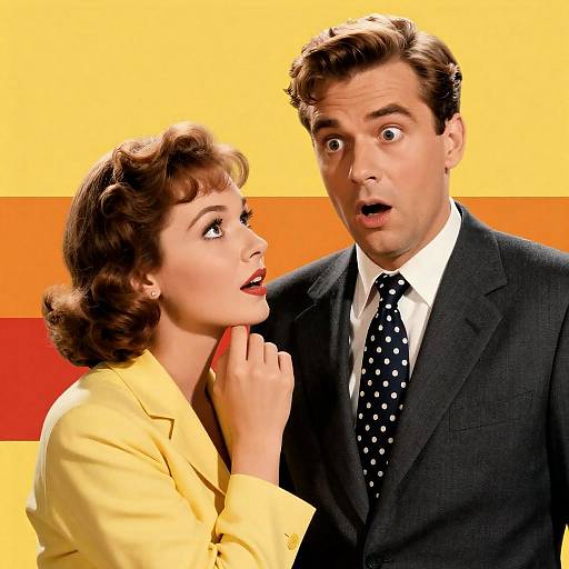 Vintage Shocked Couple Movie Poster