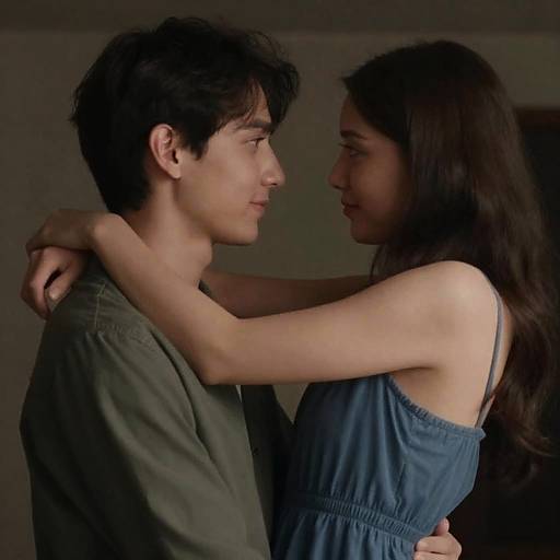 Young couple in intimate embrace