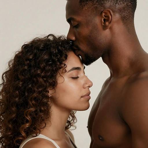 Tender Forehead Kiss Between Couple