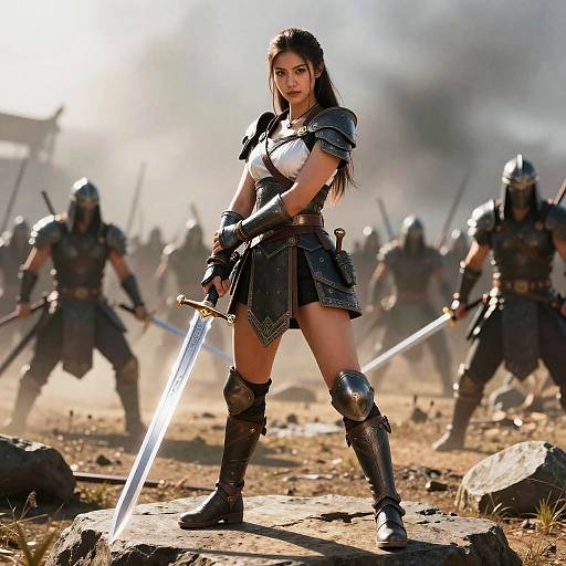 Warrior Princess with Glowing Sword