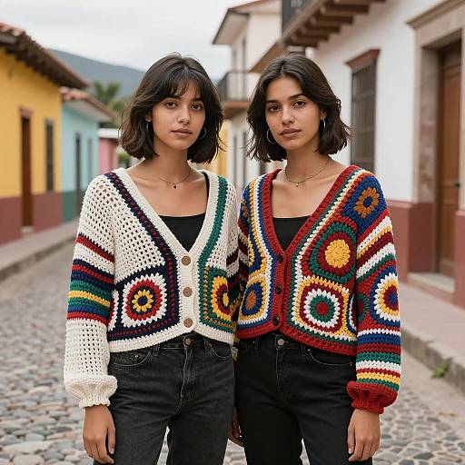 Chic Portrait of Two Stylish Friends