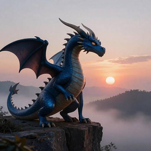 Ethereal Dragon at Sunset Cliff