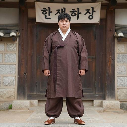 Photorealistic Asian Man in Hanbok Costume