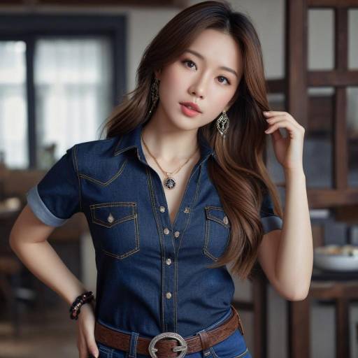 Realistic Portrait of a Girl in Black Shirt