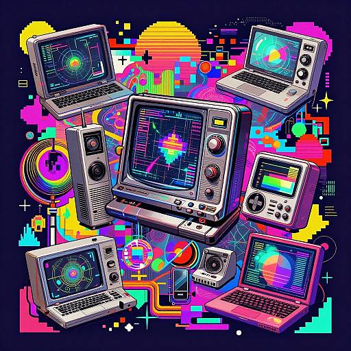 Retro-Futuristic AI Album Cover