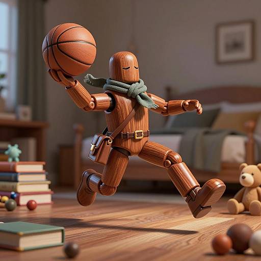 Dynamic Anthropomorphic Basketball Warrior