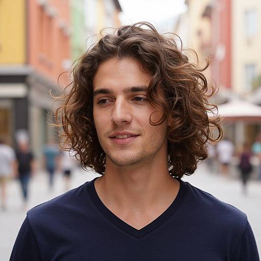 Candid Fit European Man in City