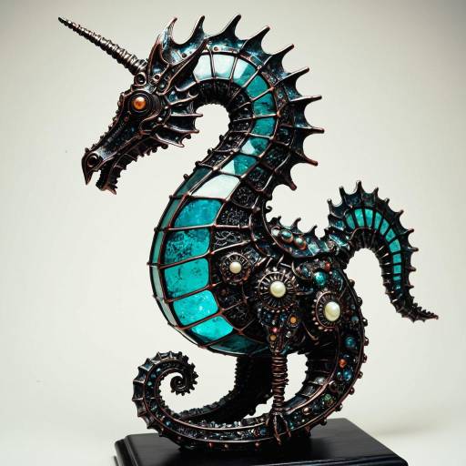 Vibrant Alien Seahorse Sculpture Design