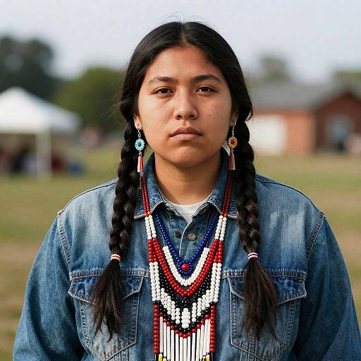 Young Two-Spirit Leader in Traditional and Contemporary Dress