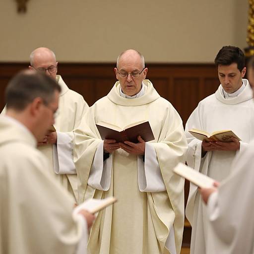 Monks in Religious Service at Abbey