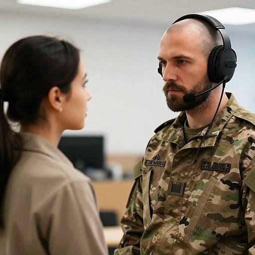 Serious Military Conversation in Camo