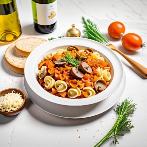 Bowl of Orecchiette Pasta with Sausage and Mushroom Ragù