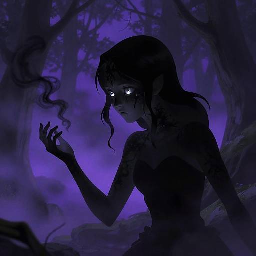 Mysterious Shadow Spirit in Twilight Forest