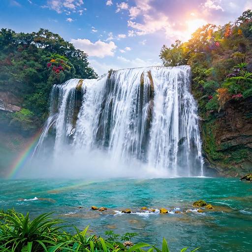 Majestic Fantasy Waterfall Landscape