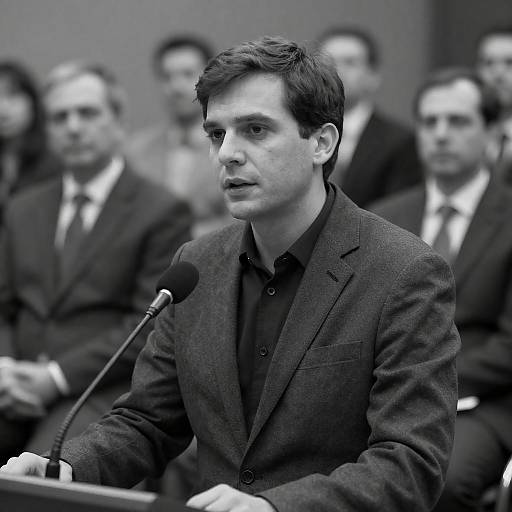 Black and White Man Speaking at Podium