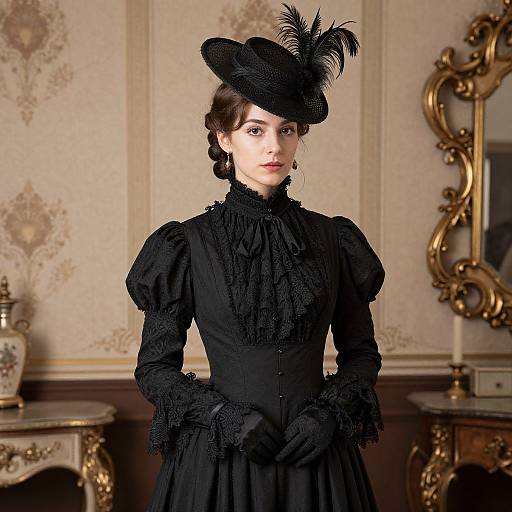 Elegant Victorian Woman in Vintage Setting