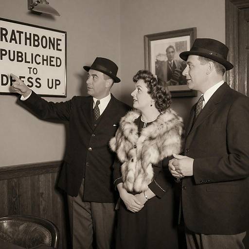 Vintage Photograph of Three People in Formal Attire