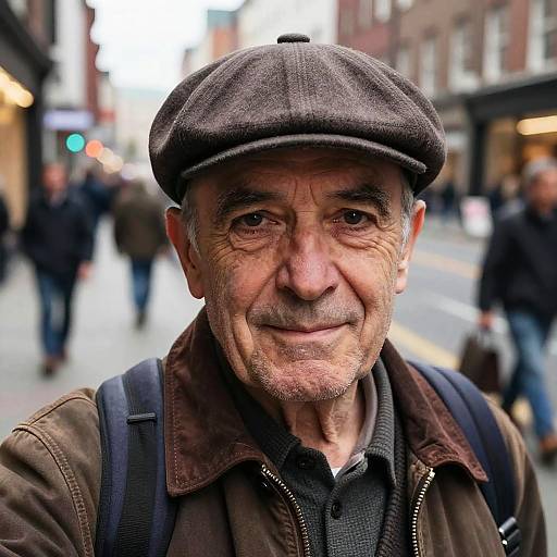 Vintage Style Older Man Urban Selfie