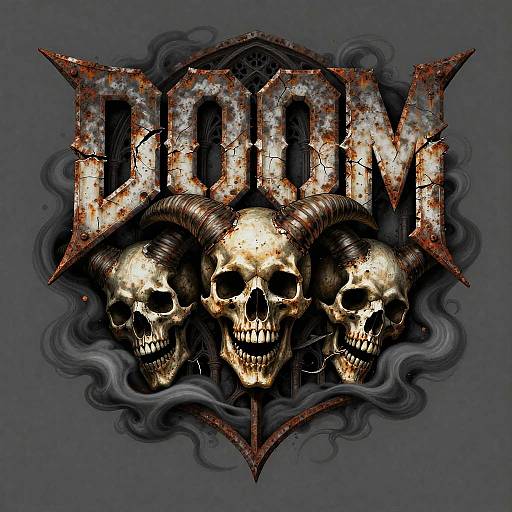 Ominous Doom Band Logo Design
