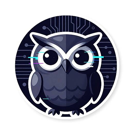 Glitch Techno Owl Vector Avatar