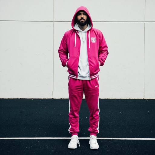 Stylish Male in Pink Tracksuit Costume