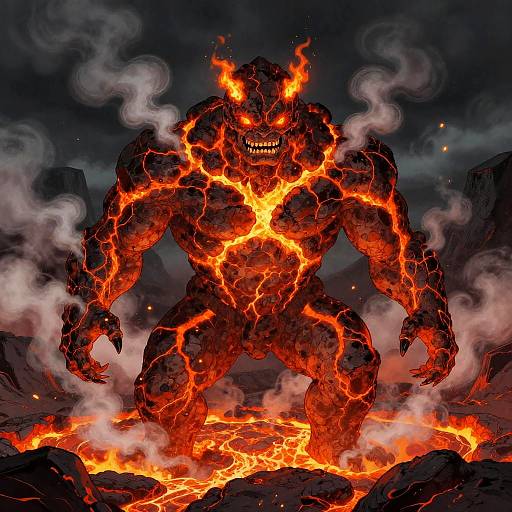 Fierce Volcanic Golem in Lava Crater