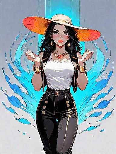 Bohemian Woman in Faux Fur Vest