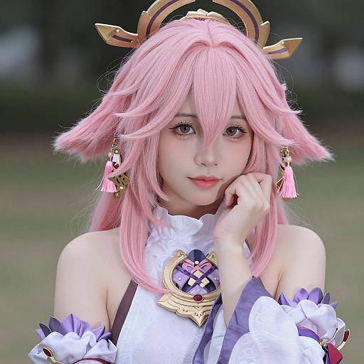 Portrait of Asian Woman in Pastel Cosplay