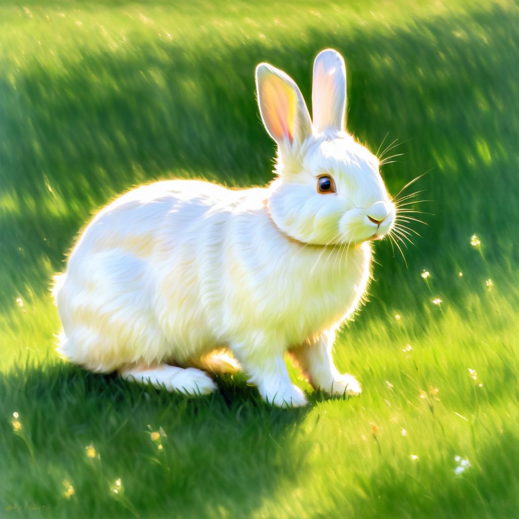 Charming Rabbit in a Sunny Meadow