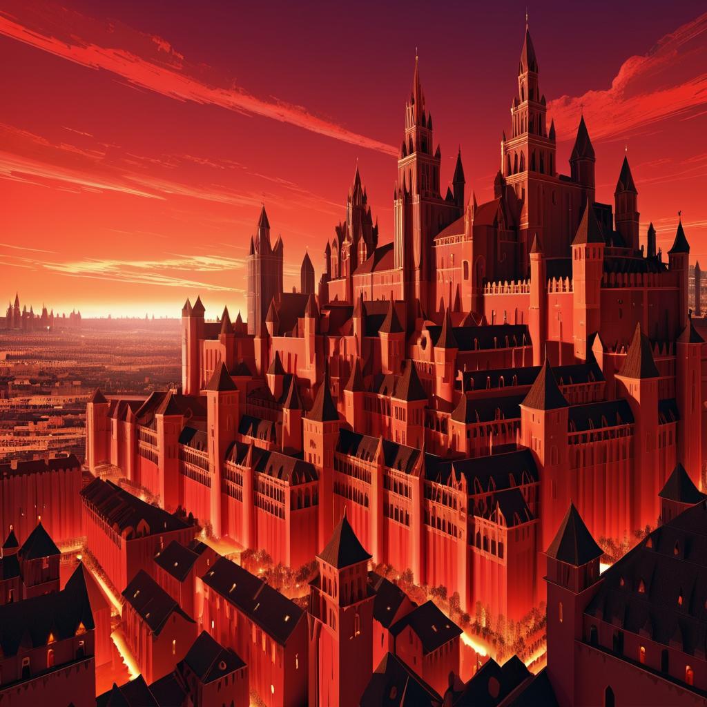 Epic Fantasy City with Knightly Towers