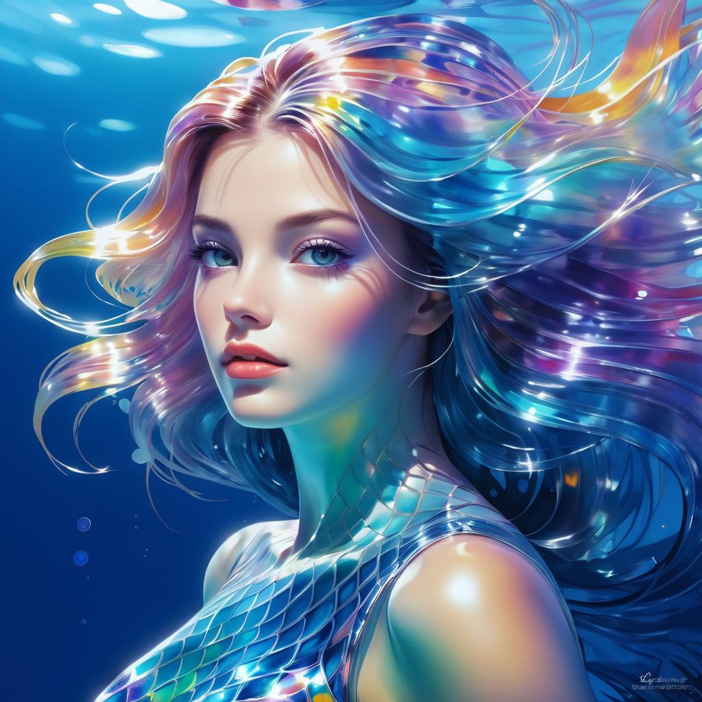 Enchanting Vibrant Underwater Mermaid Art