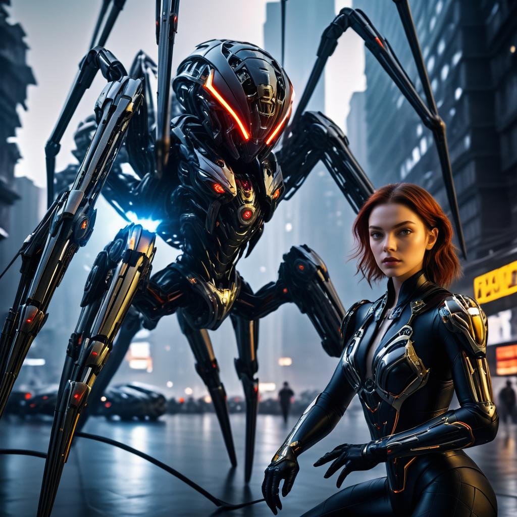 Epic Battle: Cyborg vs Mechanical Spider