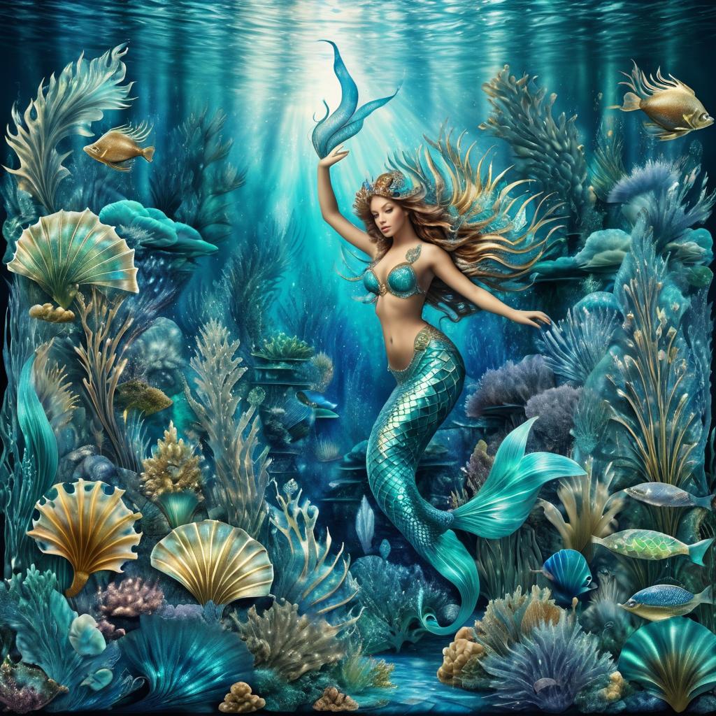 Mermaid and Underwater Realms in Haeckel Style