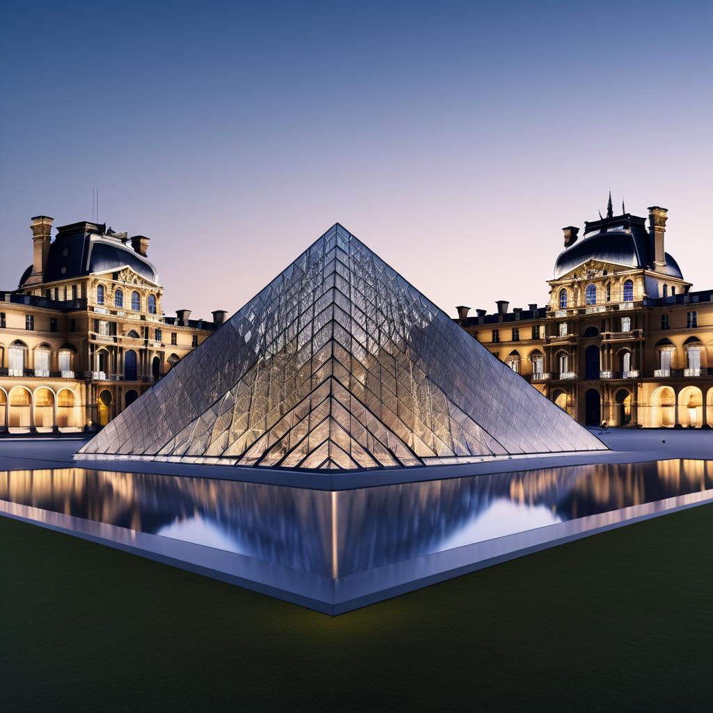 Hyperrealistic Louvre Pyramid by Renzo Piano