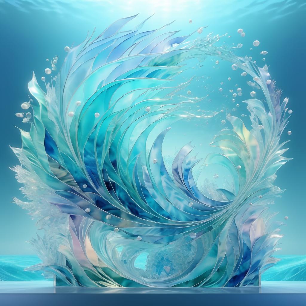 Ethereal Glass Fish in Ocean Waves