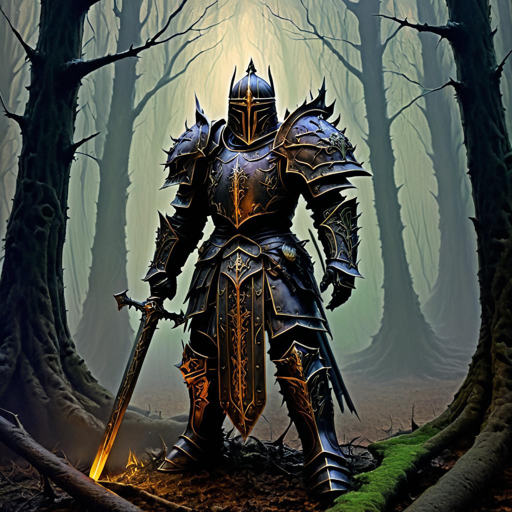 Corrupted Knight in Mystical Forest