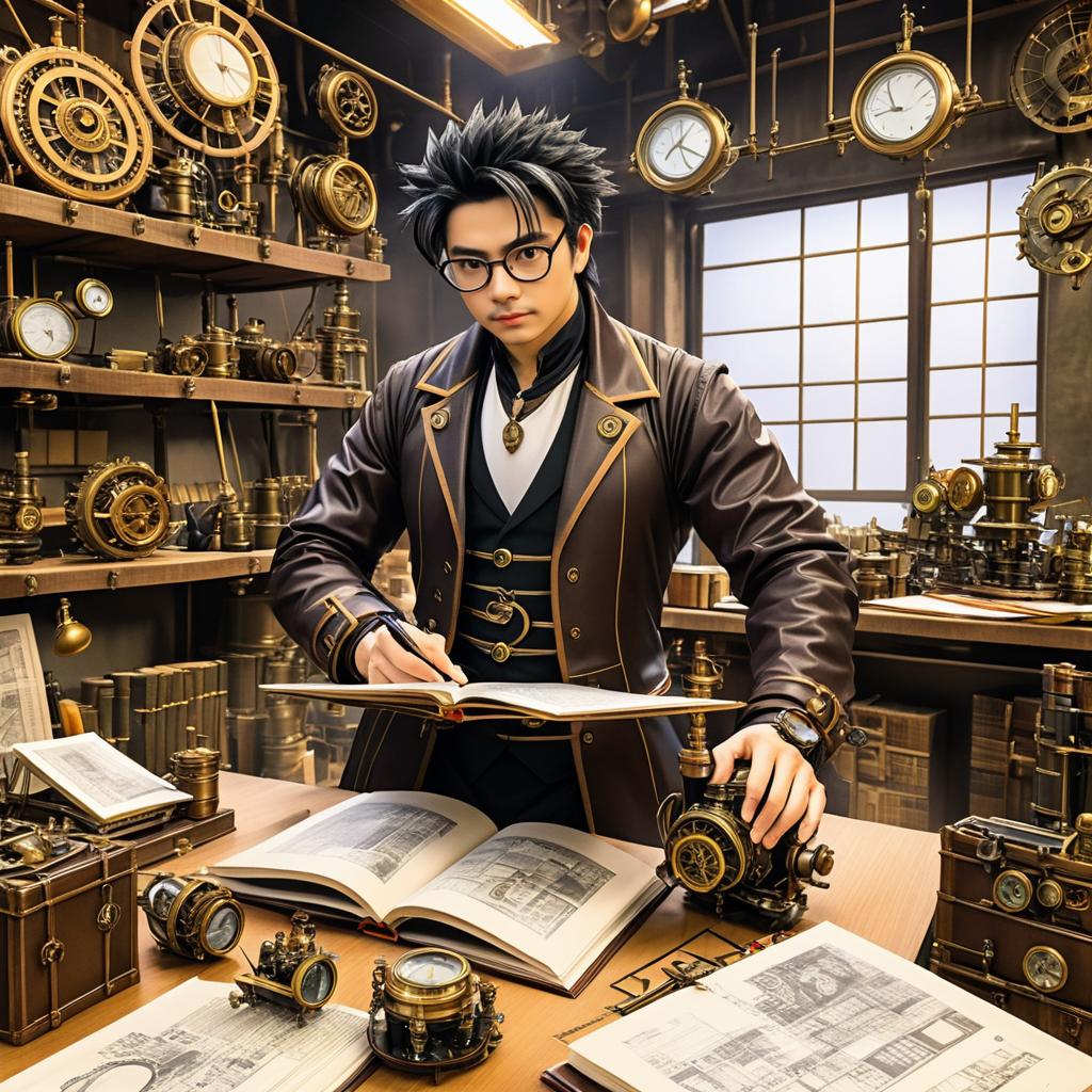 Inventor Unveils Creation in Steampunk Workshop