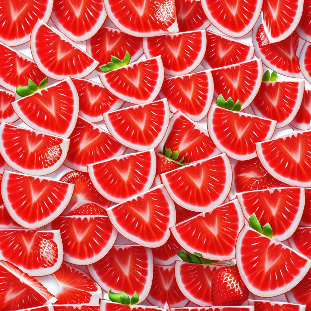 Vibrant Photorealistic Sliced Strawberries