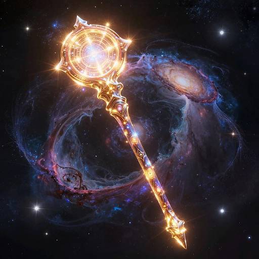Otherworldly Energy Staff in Nebula