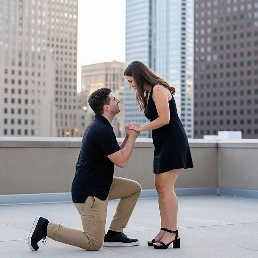 Rooftop Proposal in Downtown Dallas