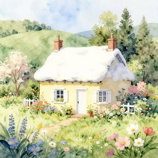 Charming Cottage in Pastel Bloom