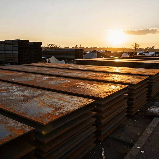 Sunset on Corrugated Iron Scrap