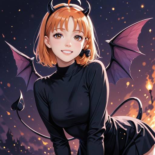 Demon Girl Chika with Playful Elements